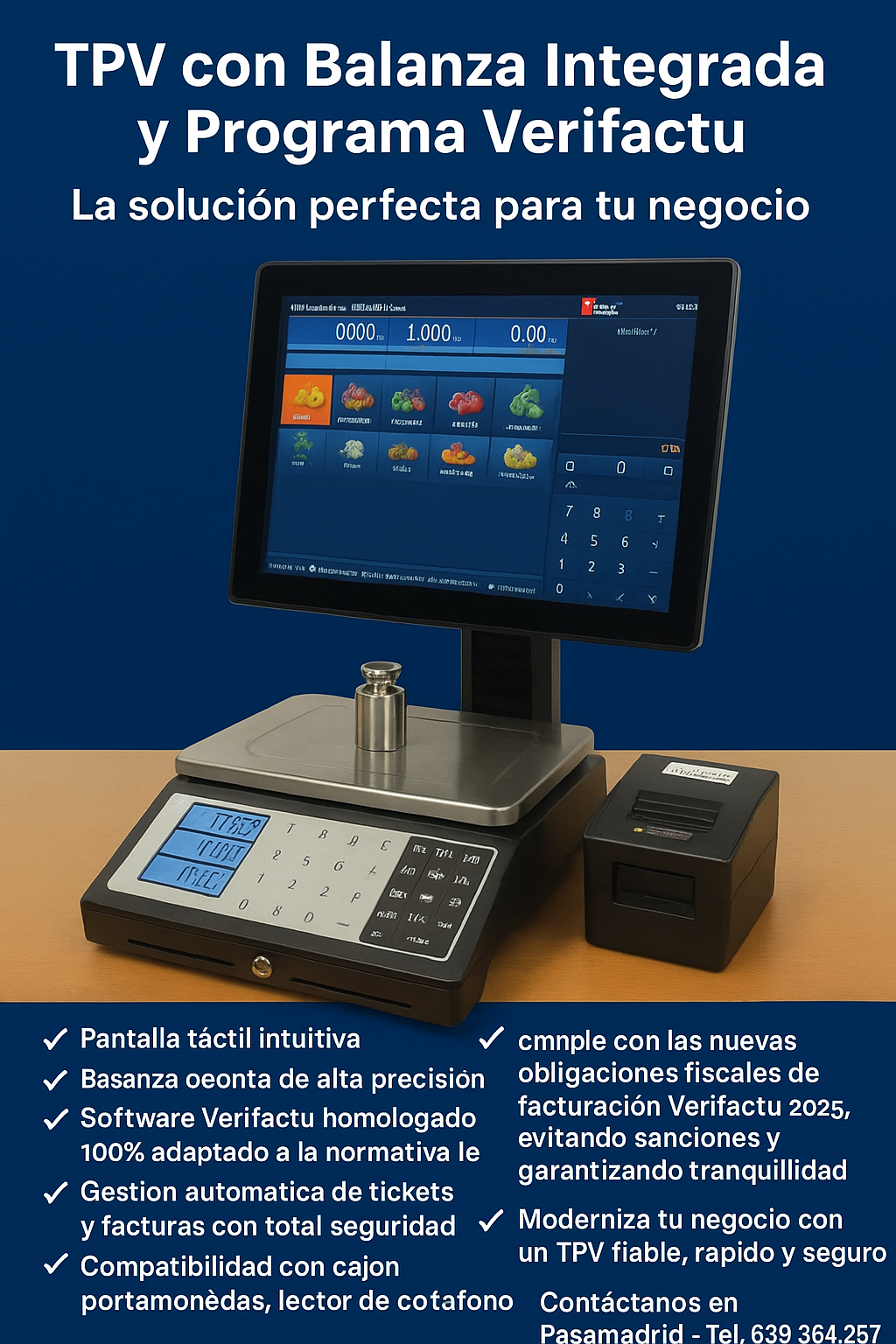 PANTALLA TACTIL + BALANZA + IMPRESORA